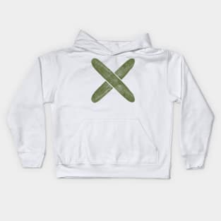 Watercolour textured Green Cross Kids Hoodie